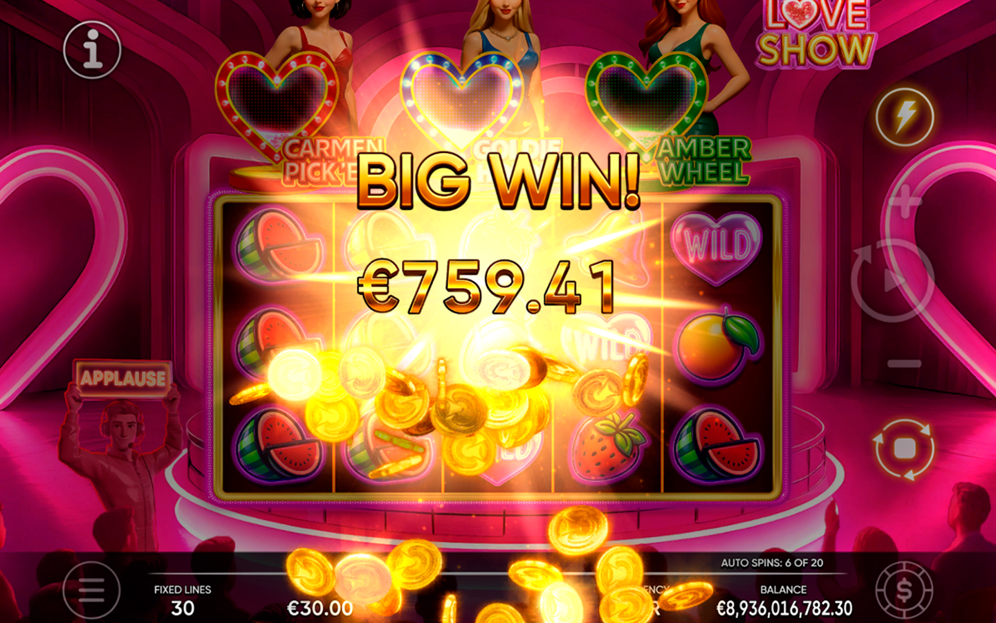 Love Show screenshot 3 - Goldie Holdie fixed jackpot tiers
