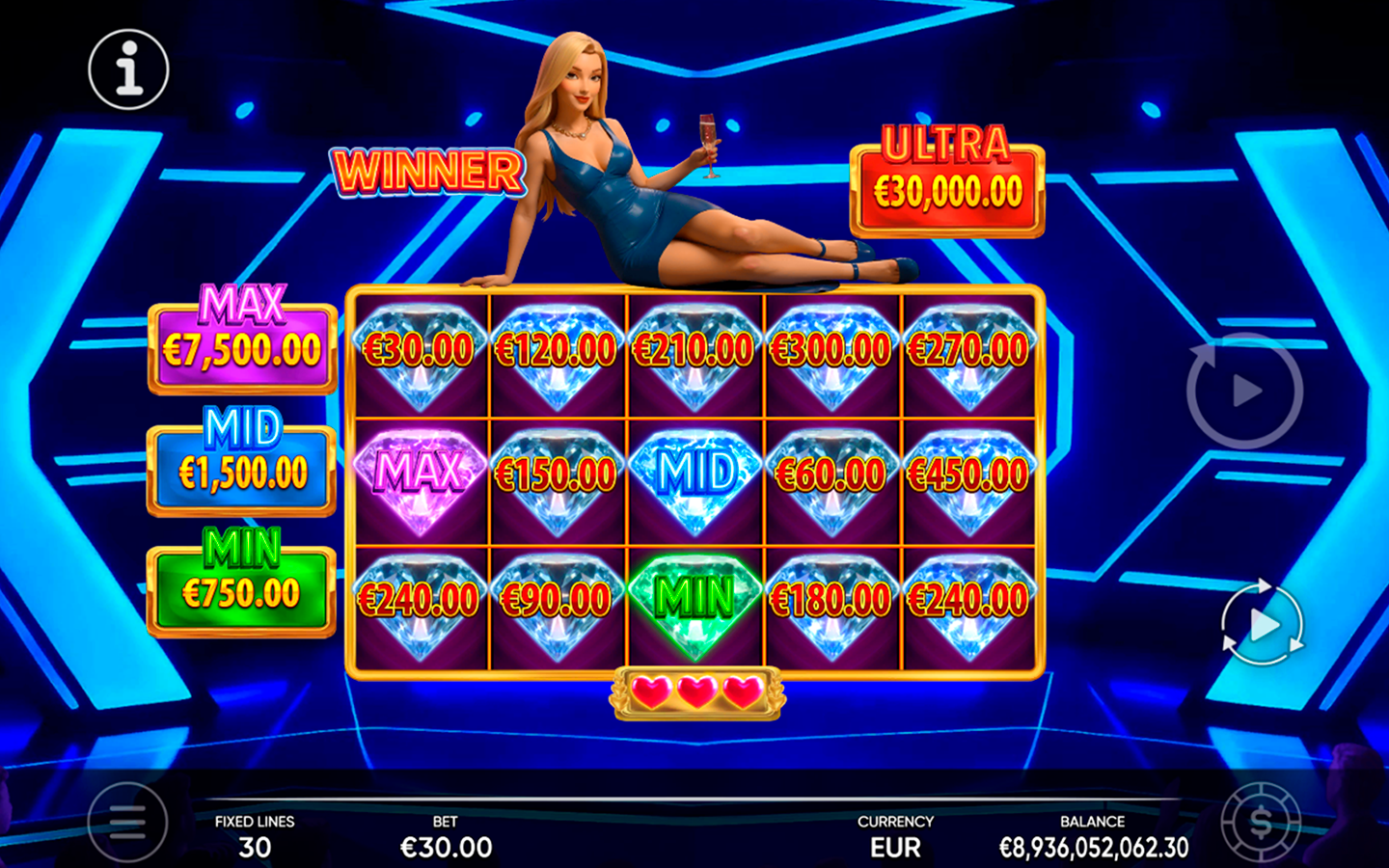 Love Show screenshot 6 - paytable and symbol values